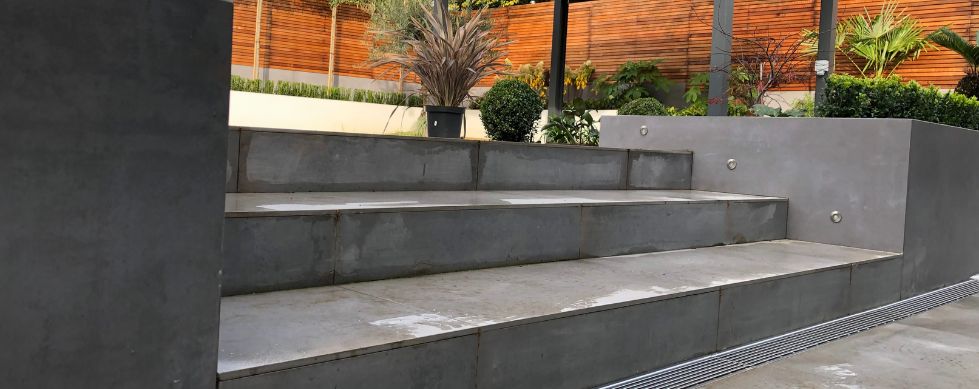 Wedge Wire Stainless Steel Complete the Look Grating installed in landscaping