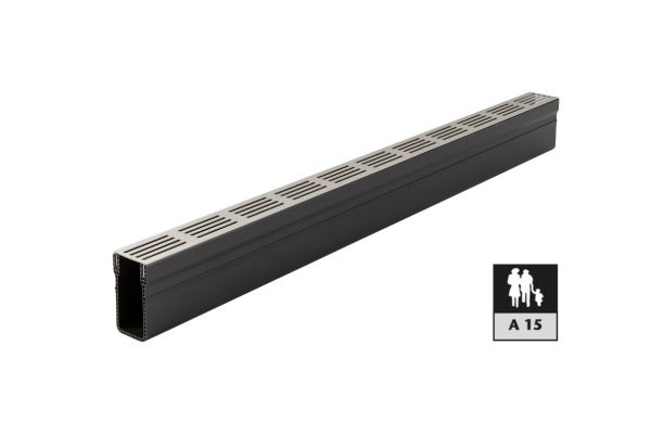 ACO Threshold Drain with a stainless steel grating